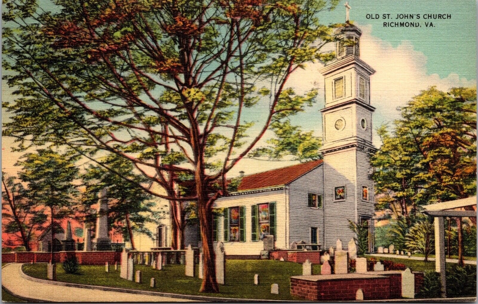Vintage Postcard - Un-Posted Old St Johns Church Richmond Virginia VA