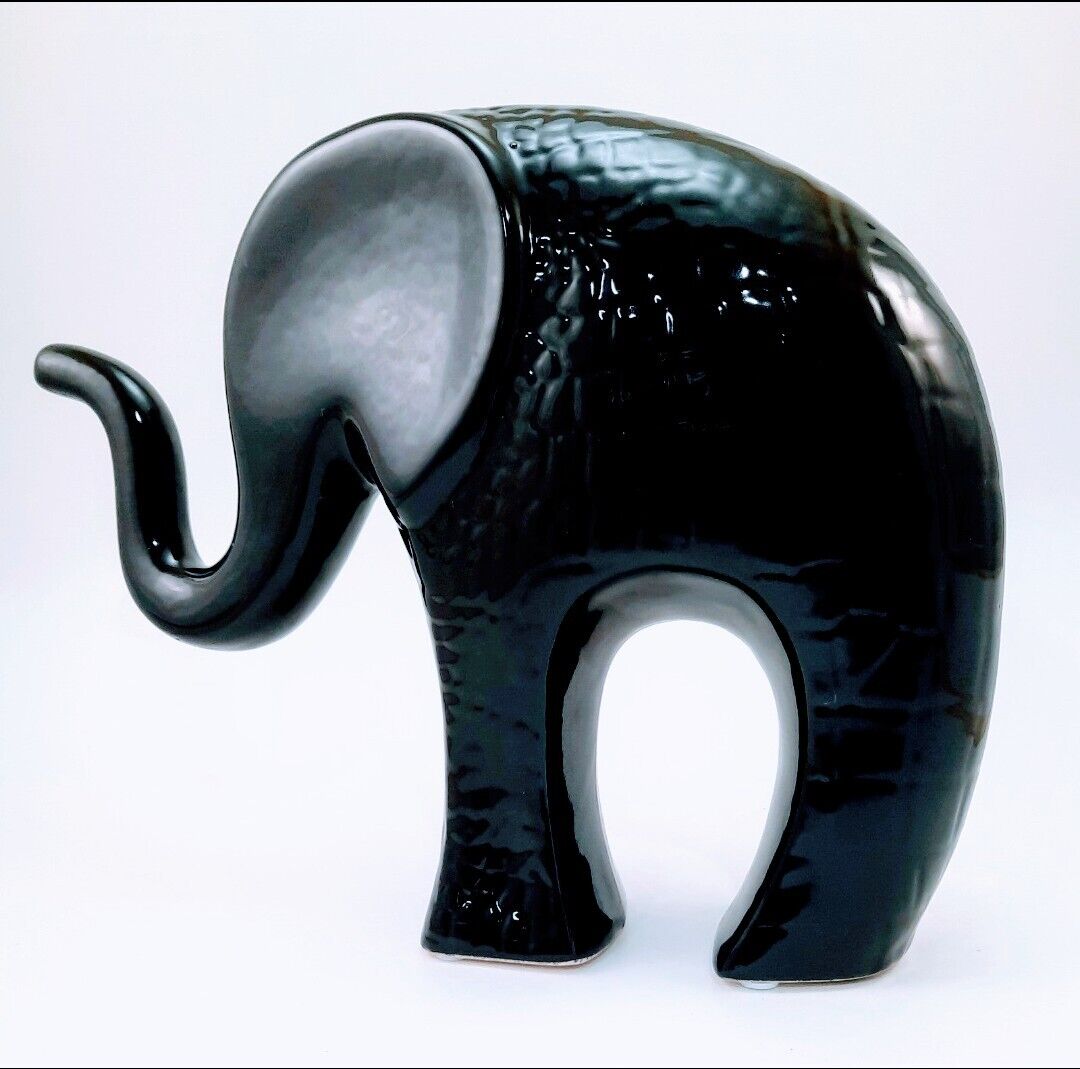 Vintage Textured Abstract Modern Ceramic Elephant 