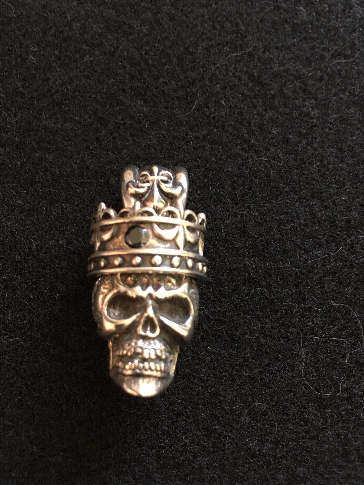 Affliction .925 Sterling Silver Crowned Skull Pendant