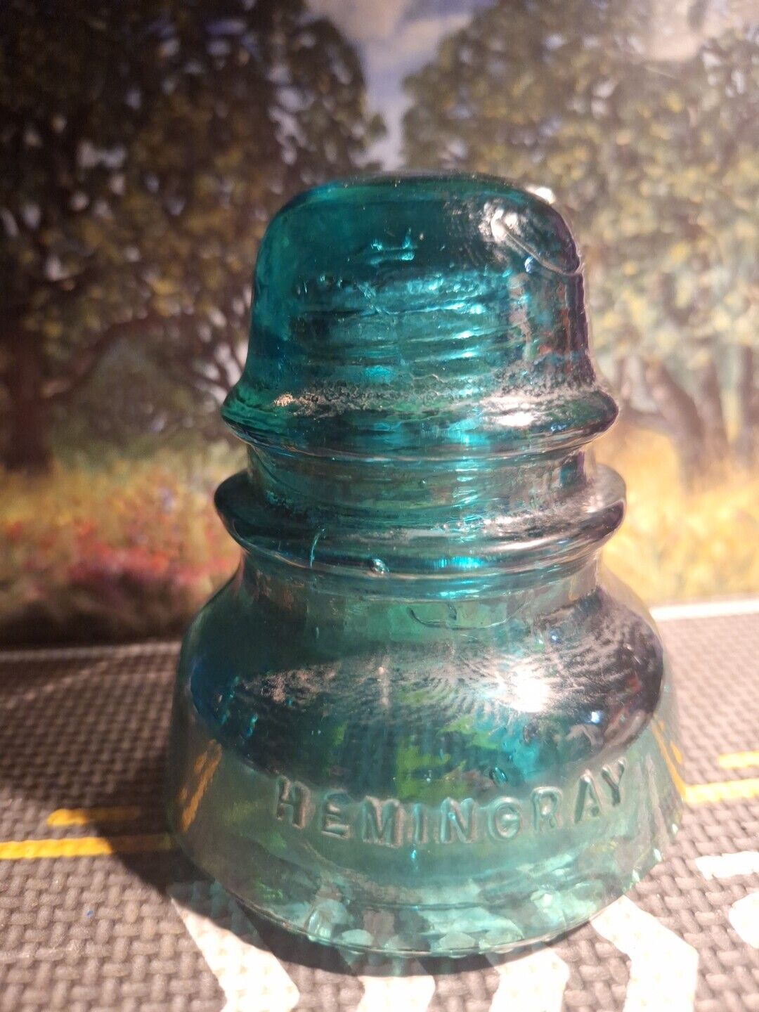 Vintage Green Hemingray No 40 Glass Insulator Electrical Made In the USA 