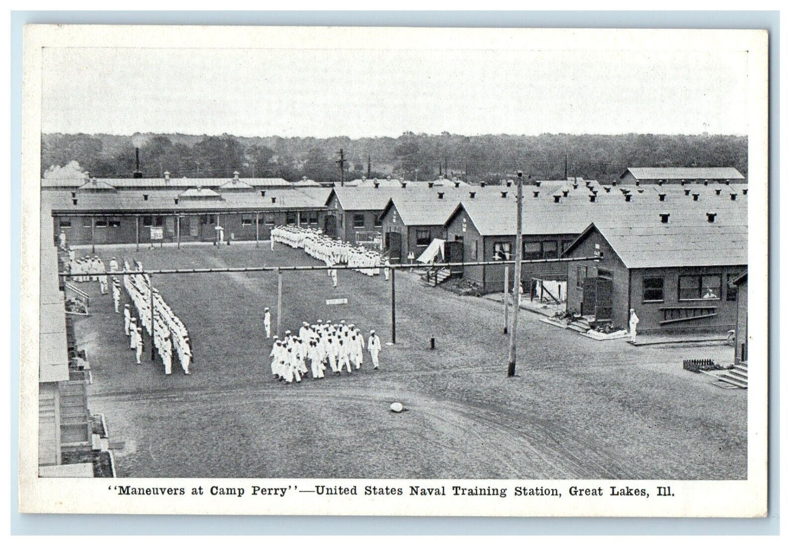 Great Lakes IL, Maneuvers At Camp Perry Naval Training Station Postcard