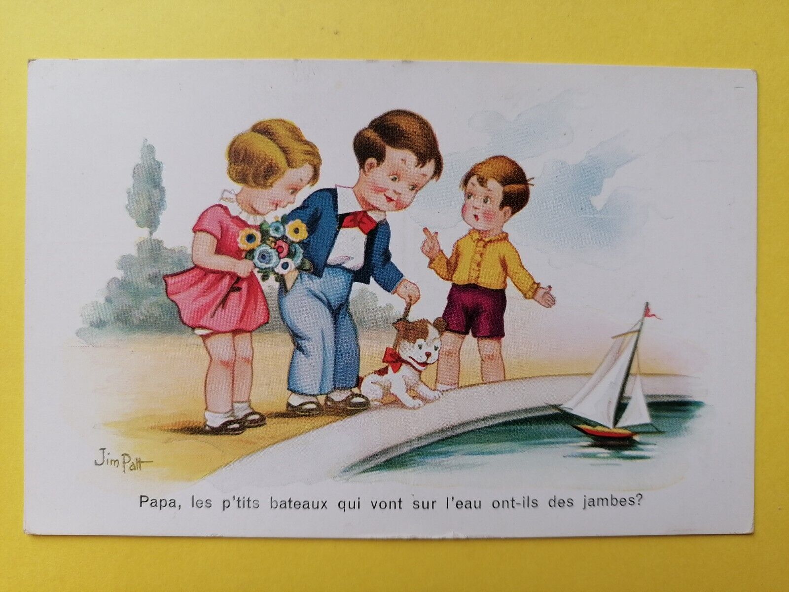 CPA HUMOR DRAWING Signed Jim PATT DAD, Do Little BOATS Have LEGS?