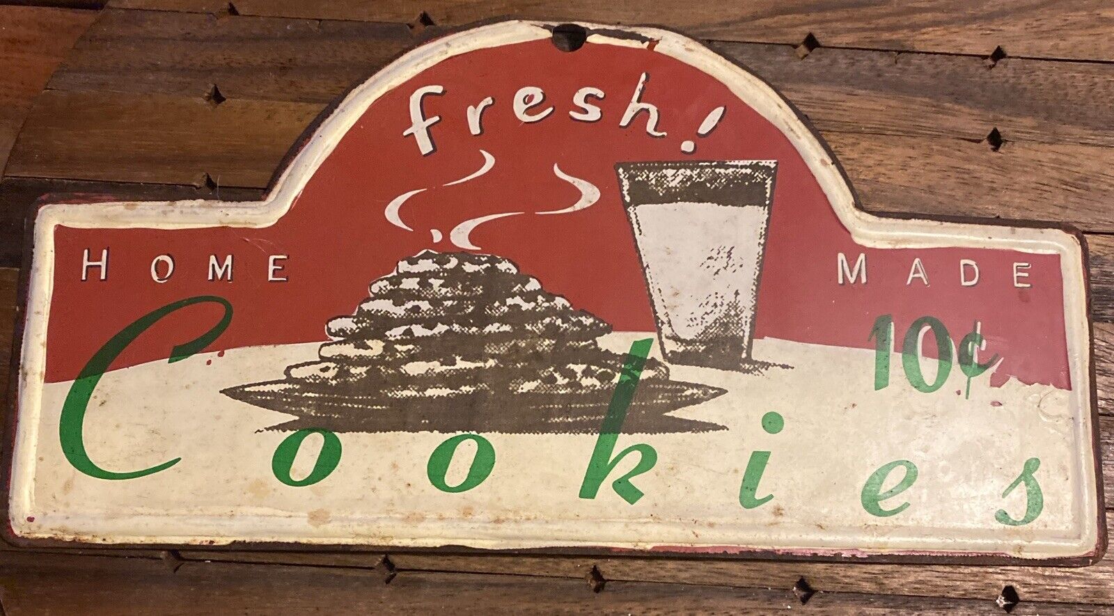 Vintage Retro Homemade Fresh Made Cookies 10 Cents  Metal Sign 12” x 6”