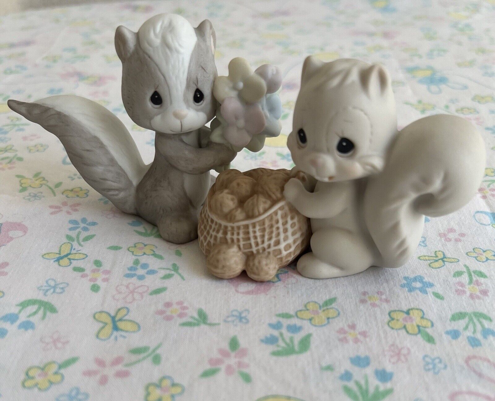  Precious Moments Vintage 1990 Members Only Skunk/Squirrel Figurines Collectible