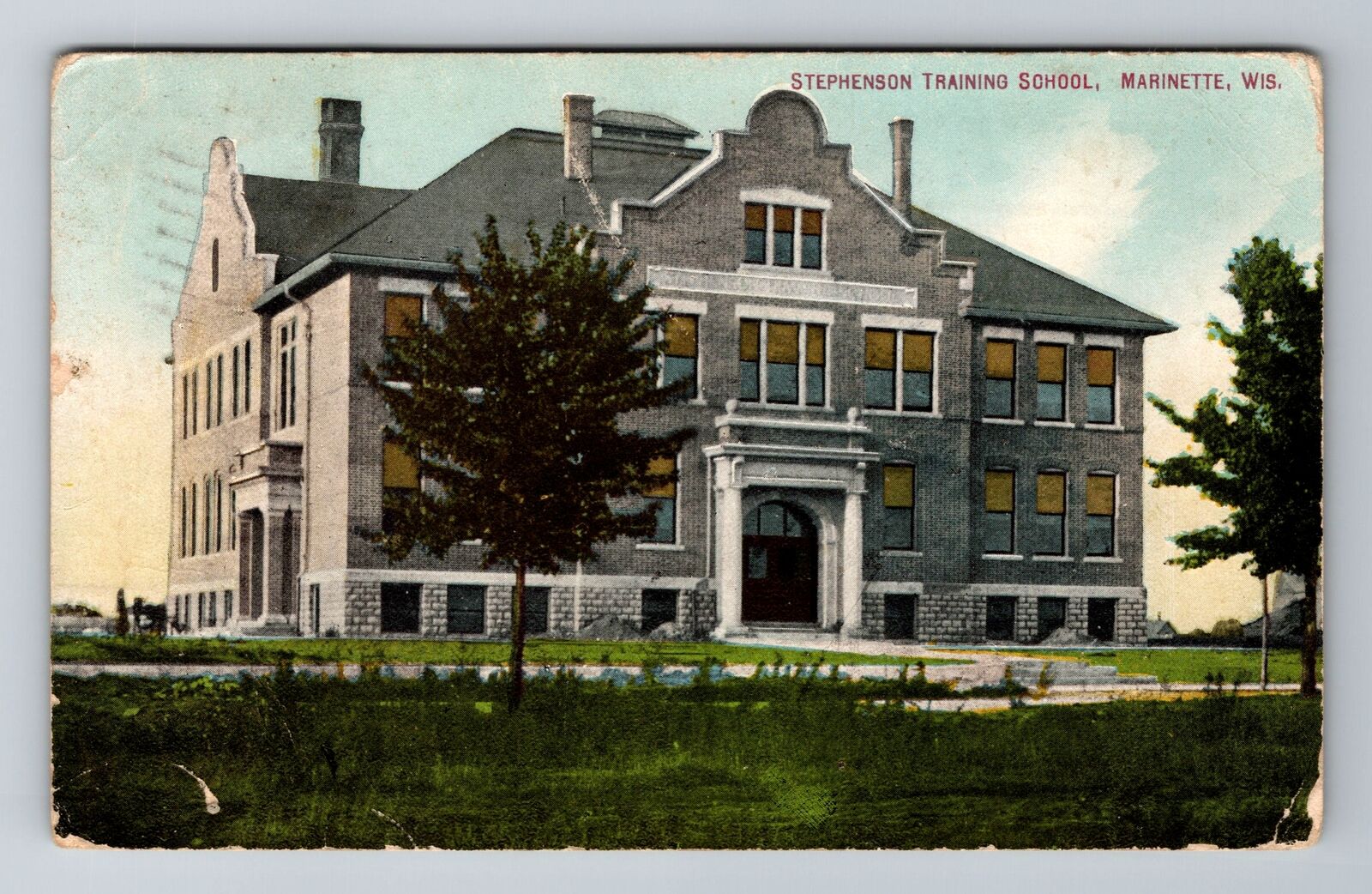 Marinette, WI-Wisconsin, Stephenson Training School c1910, Vintage Postcard