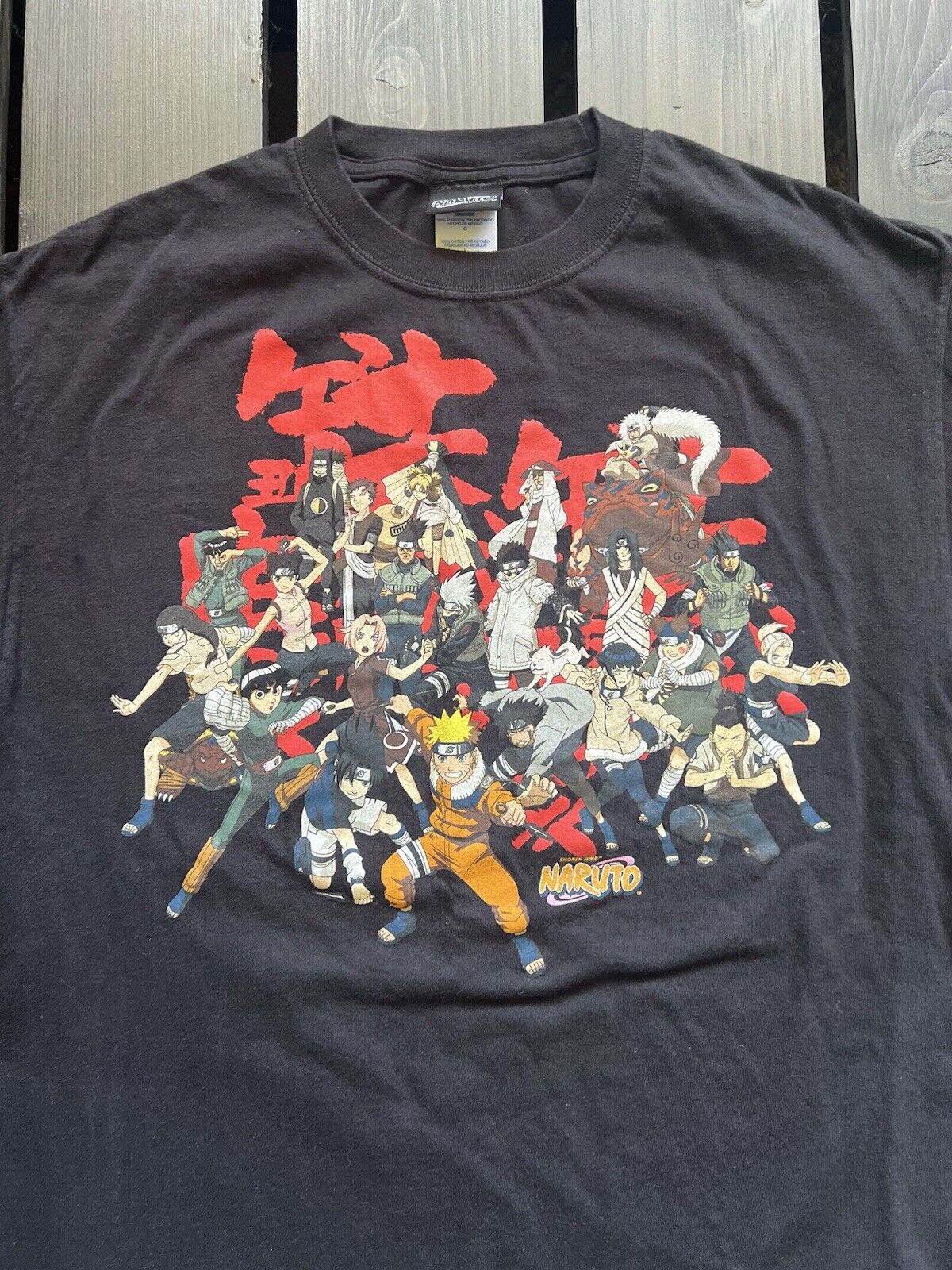RARE Vintage 2002 Naruto Anime Shonen Jump Entire Cast Size LARGE Shirt