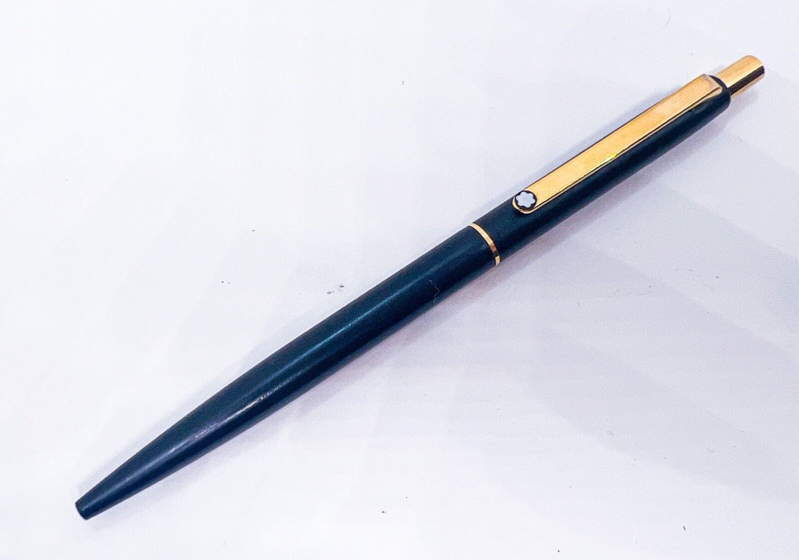 Vintage Montblanc Noblesse Matt Black Gold Trim Ballpoint Pen 