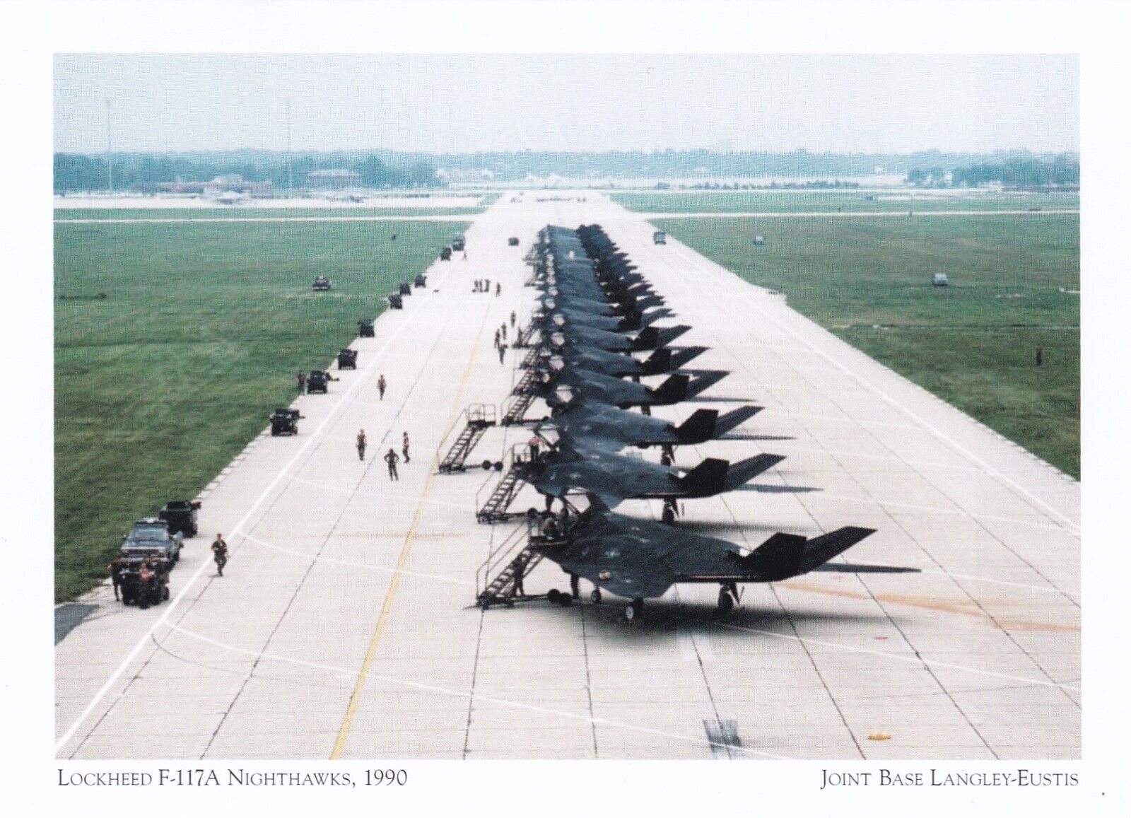 Lockheed F-117A Stealth Fighter Joint Base Langley-Eustis VA Postcard Circa 1990