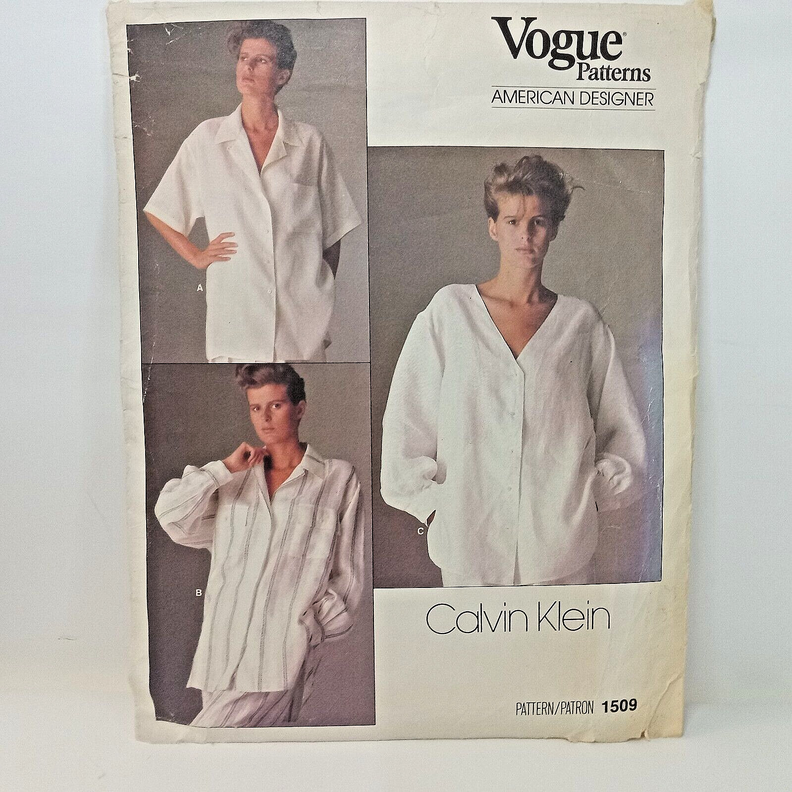 Vogue Sewing Basic Pattern No. 1509 Size 12 Calvin Klein