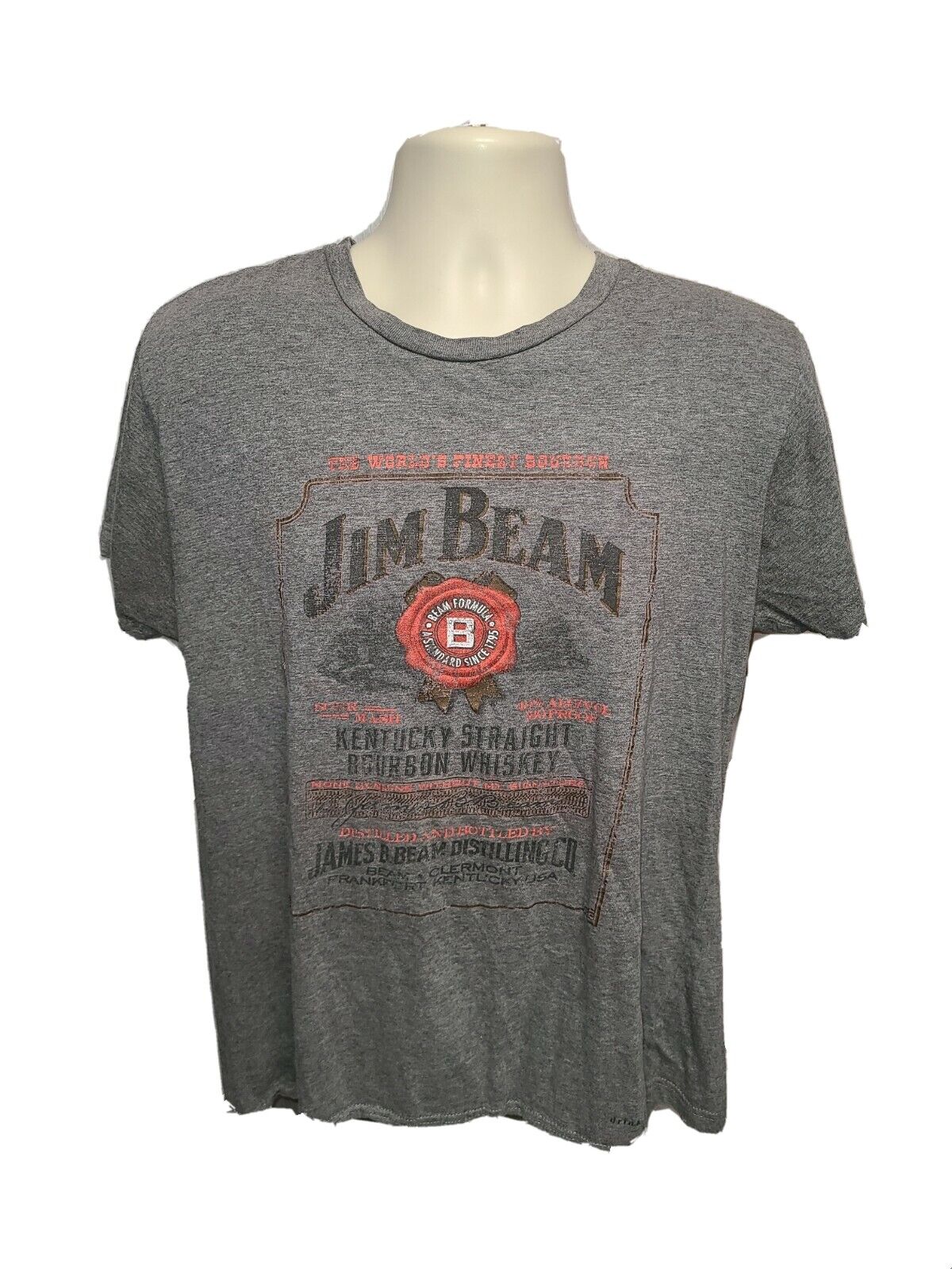 Jim Beam Kentucky Straight Bourbon Whiskey Womens Large Gray TShirt