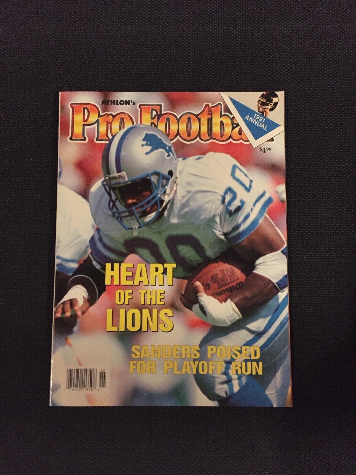 1991 Barry Sanders Athlon Football Magazine.  Detroit Lions