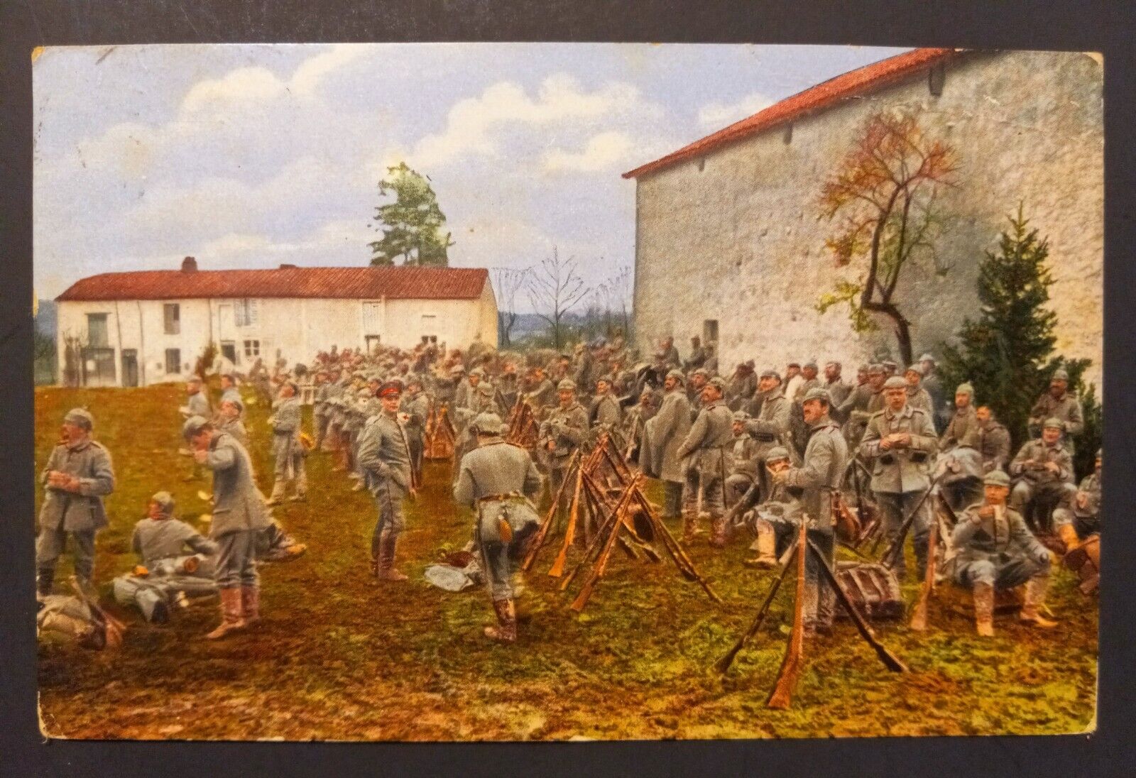 Antique WWI Postcard German Soldiers with their Guns  c. 1915