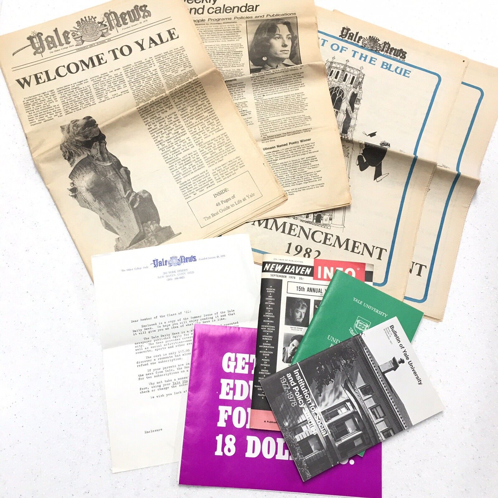 Yale University News Ephemera Vintage Lot New Haven Bulletin Regulation Book