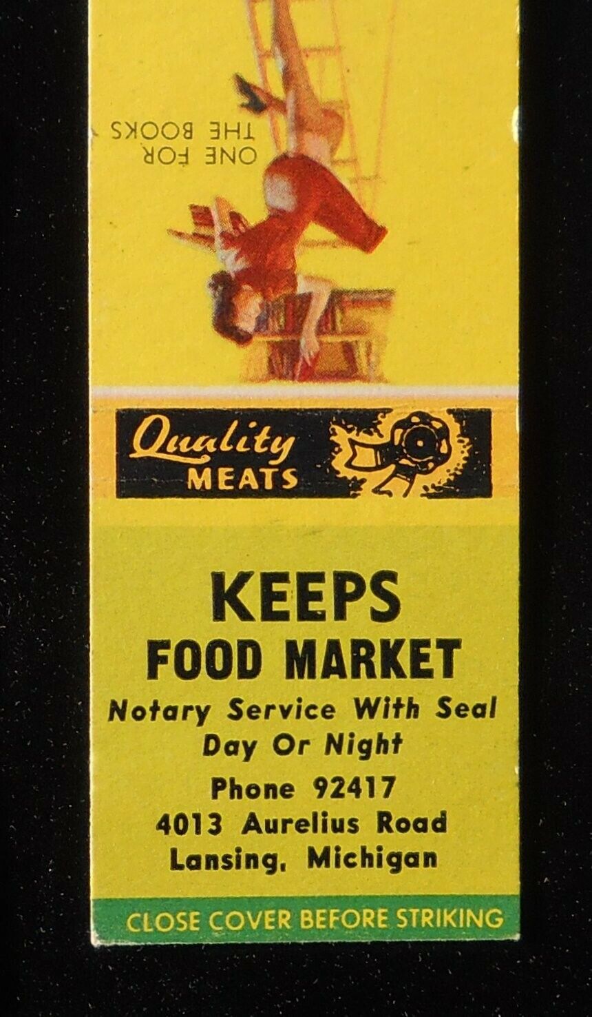 1940s Keeps Food Market Notary 4013 Aurelius Road Sexy PinUp Books Lansing MI MB