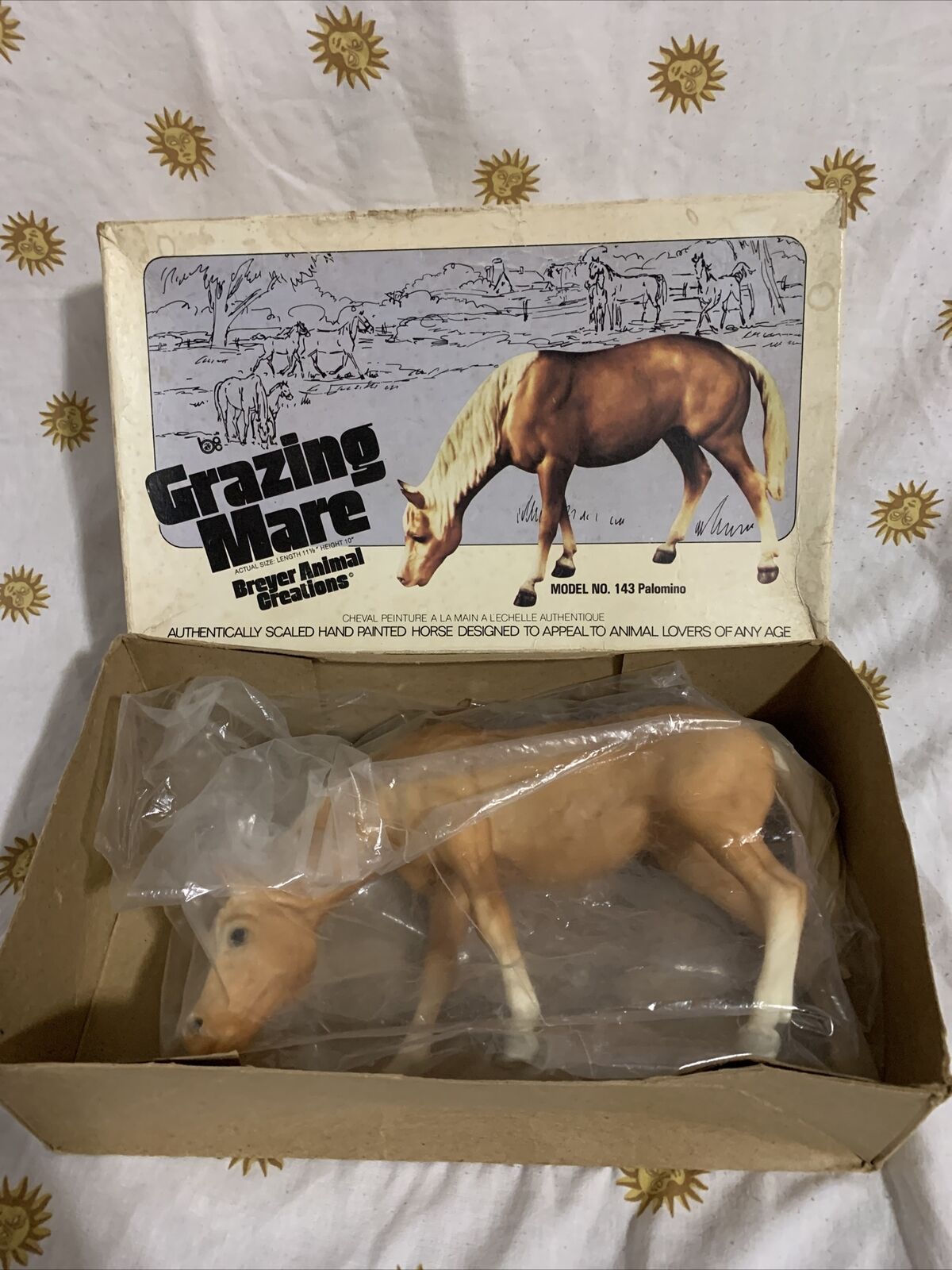 Vintage BREYER Animal Creations Grazing Mare Palomino Matte HORSE #143 In Box