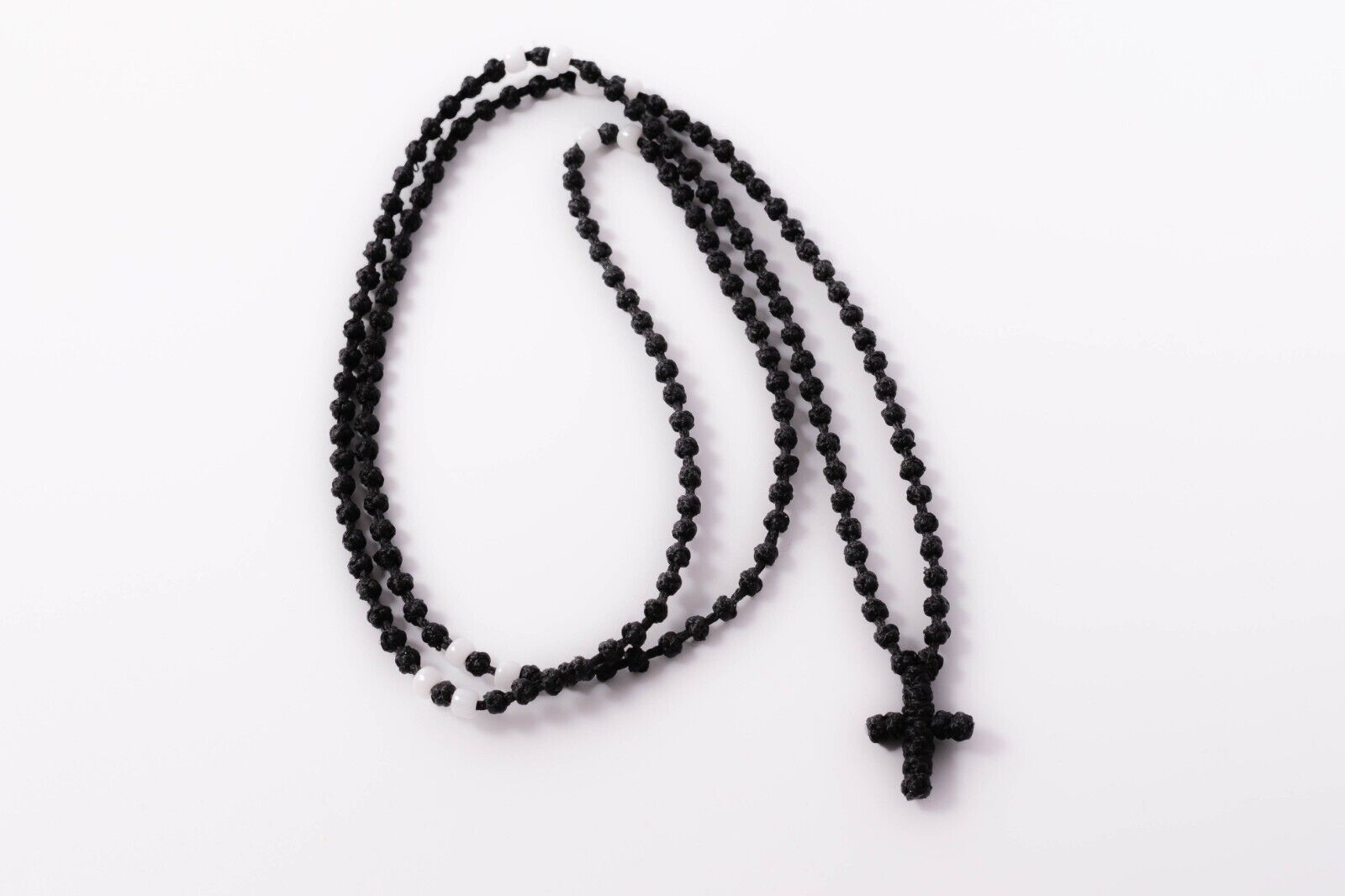 150 Black White Tiny knots Men Orthodox Waxed Cord Prayer rope Chotki Brojanica