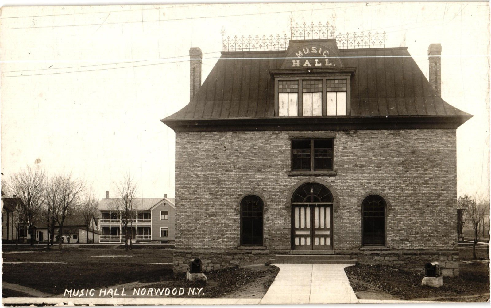 Music Hall Norwood NY RPPC Real Photo Postcard c1910