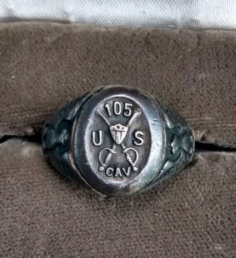 Original WW1 Era Patriotic 105th Cavalry Size 9 Ring 