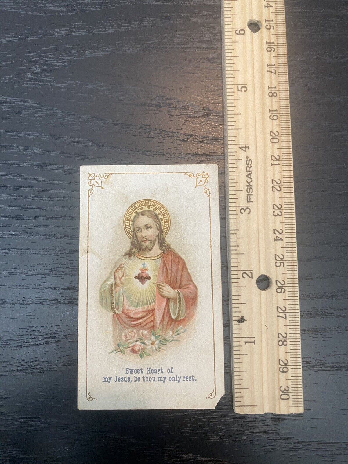 Antique Catholic Prayer Card Religious Collectible 1890\'s Holy Card. Heart