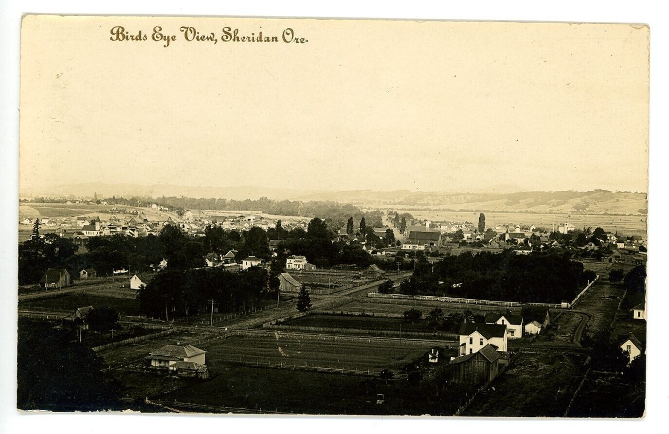 1910s? RPPC - Bird's Eye View, Sheridan, Oregon