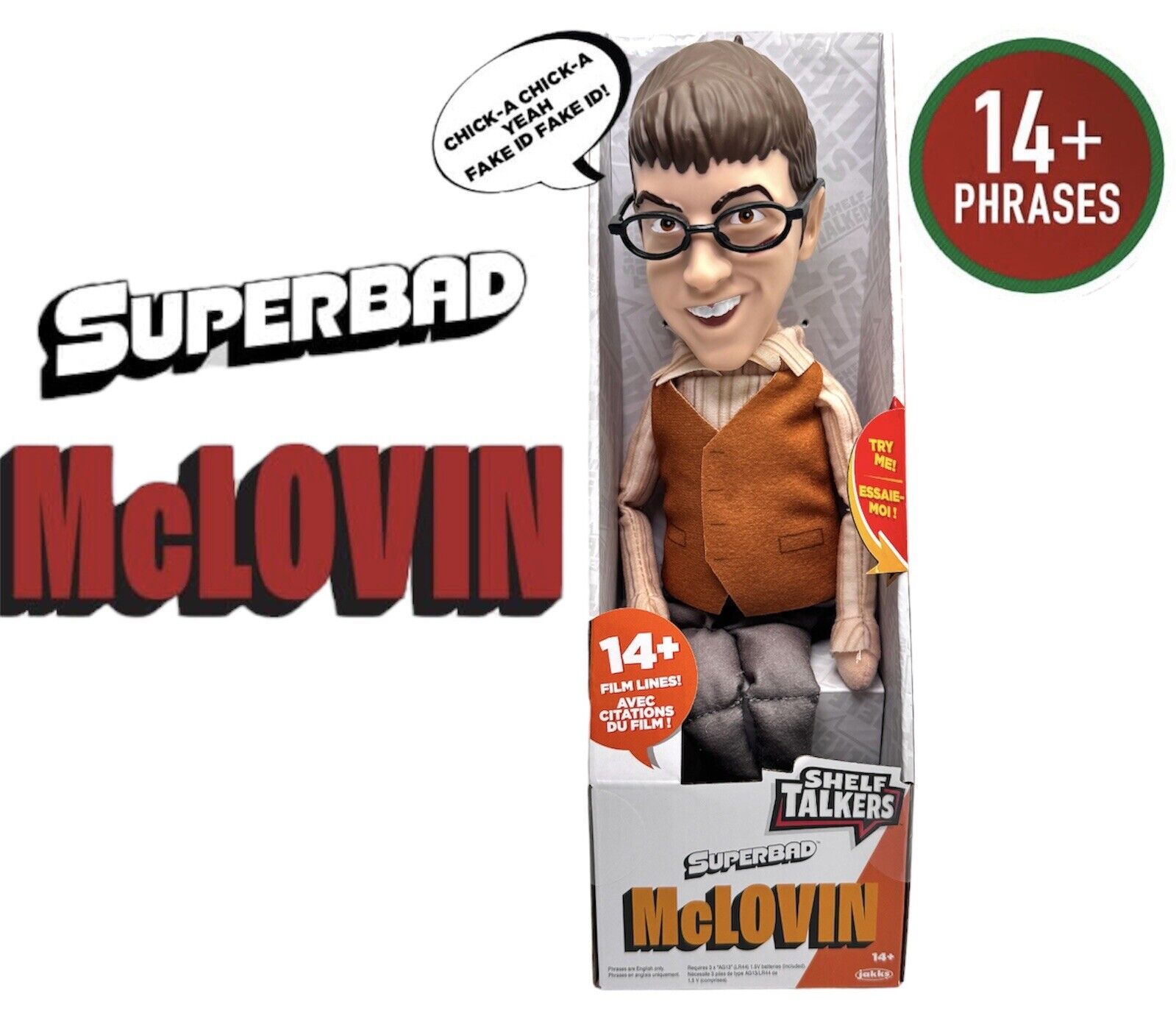Superbad McLovin Pull String Talking Doll Figure Shelf Talker New