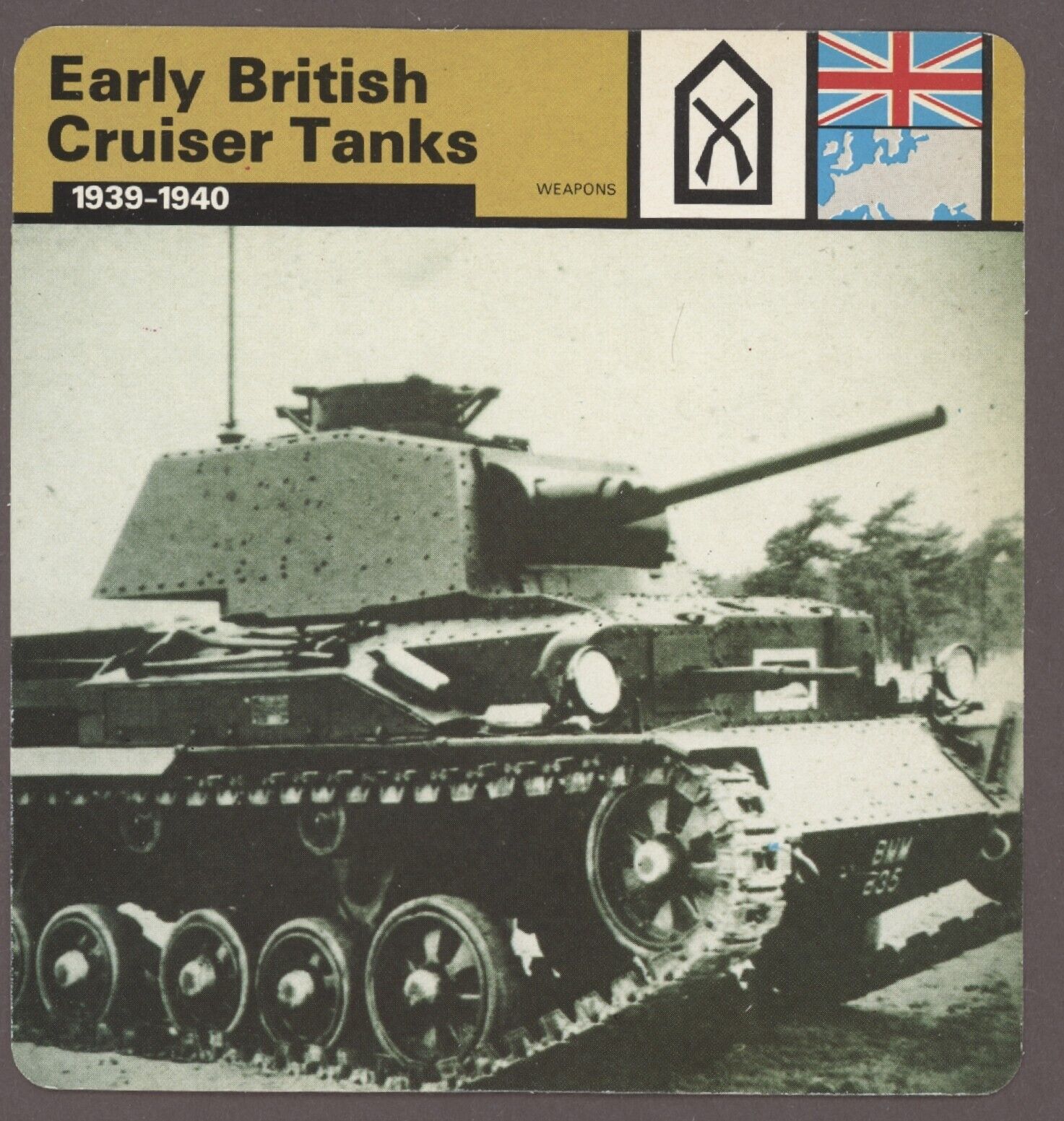 Early British Cruiser Tanks  Edito Service Card Second World War II Weapons