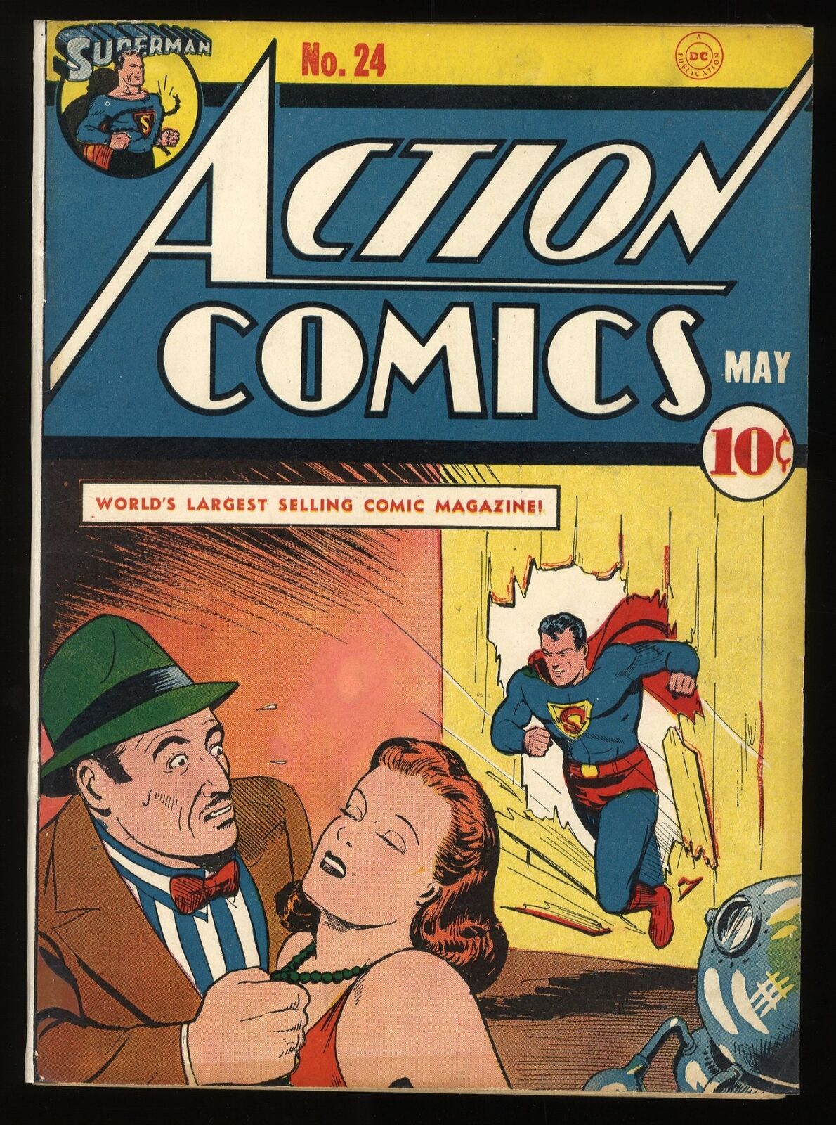 Action Comics #24 VF- 7.5 (Restored) Classic Early Superman DC Comics 1940