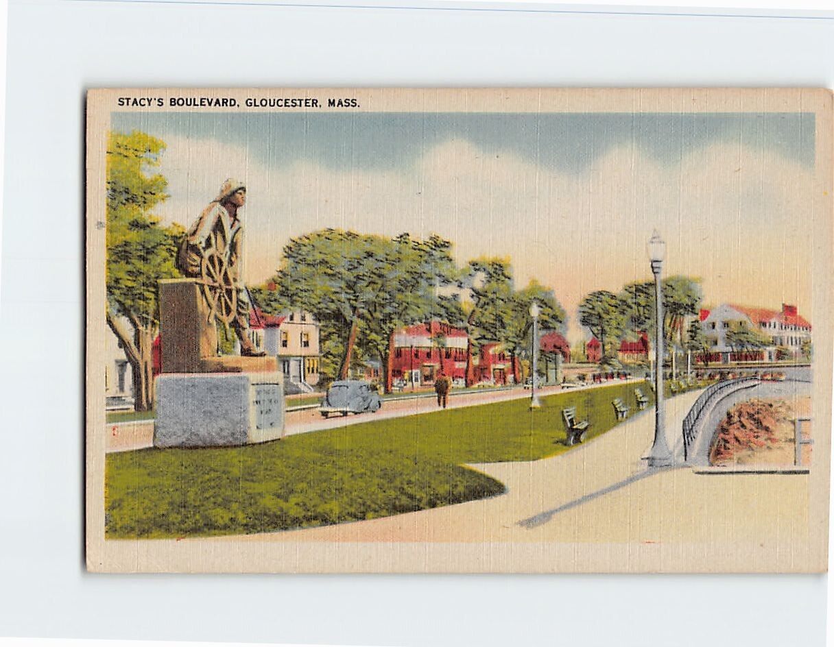 Postcard Stacy's Boulevard Gloucester Massachusetts USA