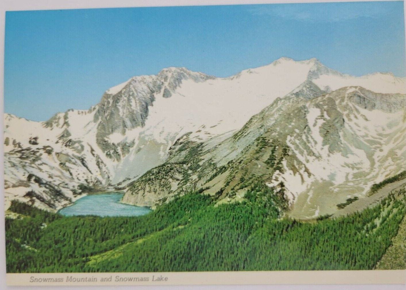 Snowmass Mountain & Lake Snowmass Creek Colorado Postcard 6X4 Unposted