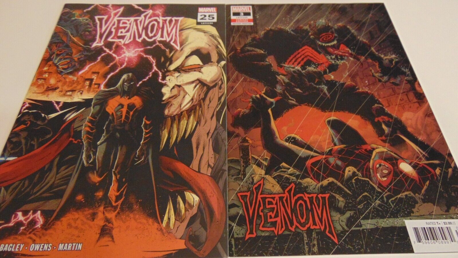 Venom #3 (2018) 2ND PRINT VARIANT 1ST APP KNULL + #25 2ND PRINT WRAPAROUND COVER