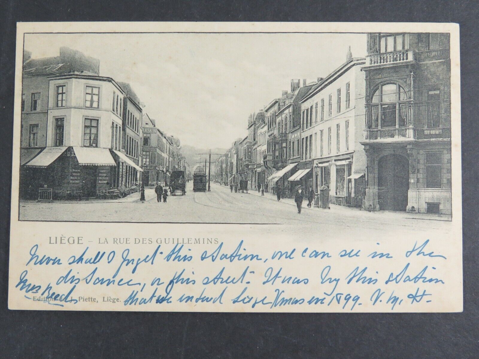 1899 Antique Postcard Liège La Rue Des Guillemins Street View Undivided A7181