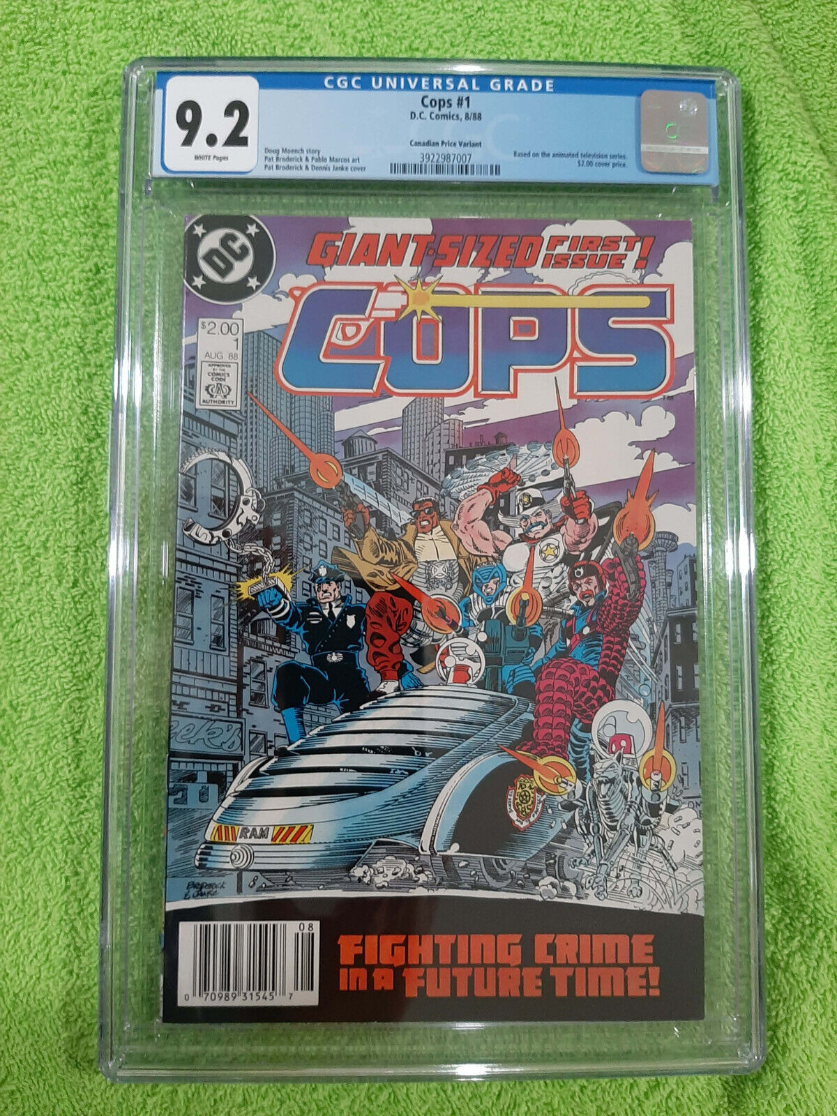 COPS #1 CGC 9.2 newsstand Canadian Price Variant Key 1St Issue v9096