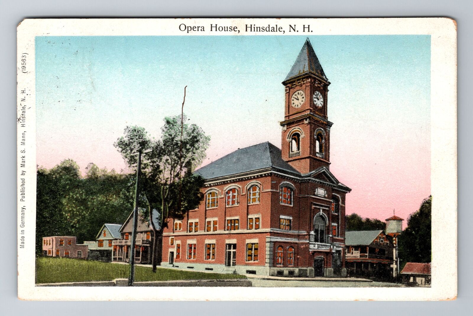 Hinsdale NH-New Hampshire, Opera House, Antique, Vintage c1909 Postcard