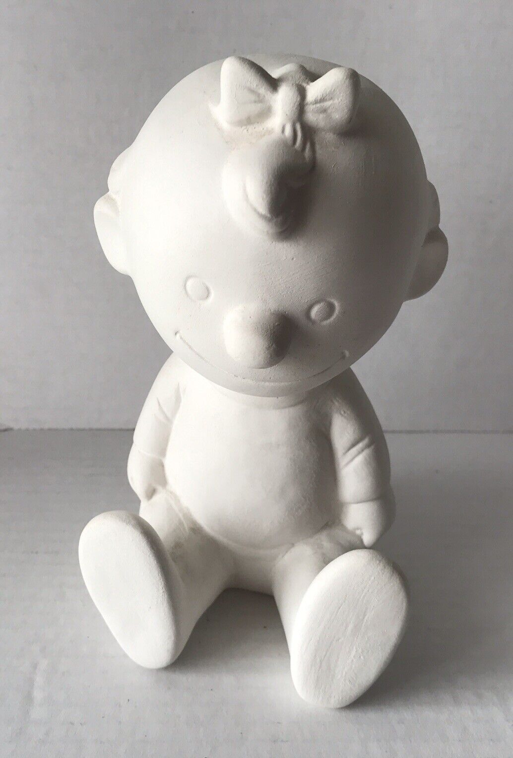 Peanuts Baby Sally Vintage Unpainted Ceramic Figure Charlie Brown Sister  6.5”