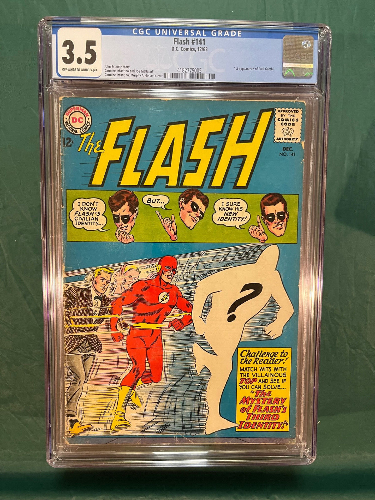 Flash #141 DC Comics Key 1st Appearance of Paul Gambi (DC, 1963) CGC 3.5 NewCase
