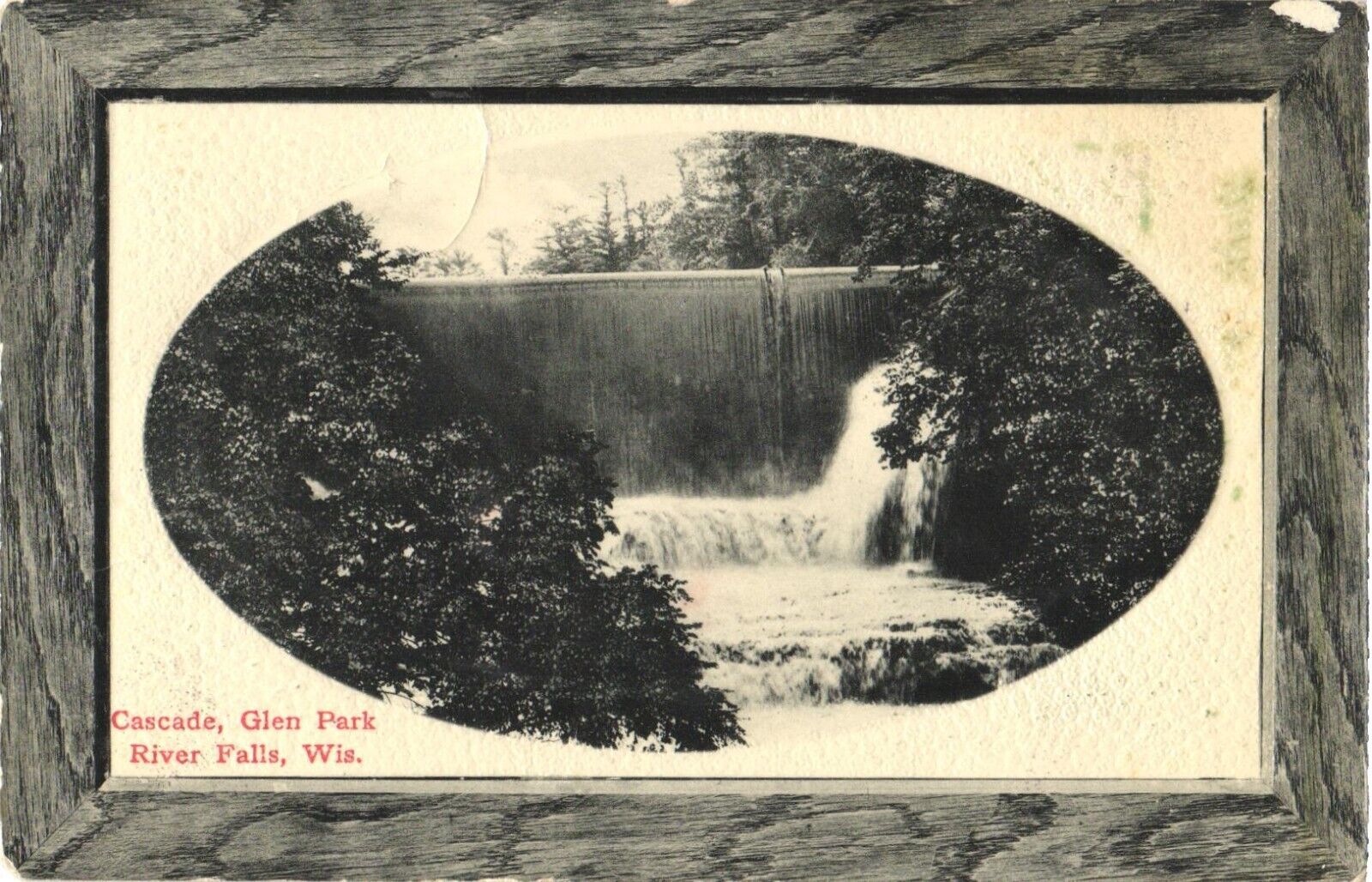 Picturesque View of Cascade, Glen Park River Falls, Wisconsin Postcard