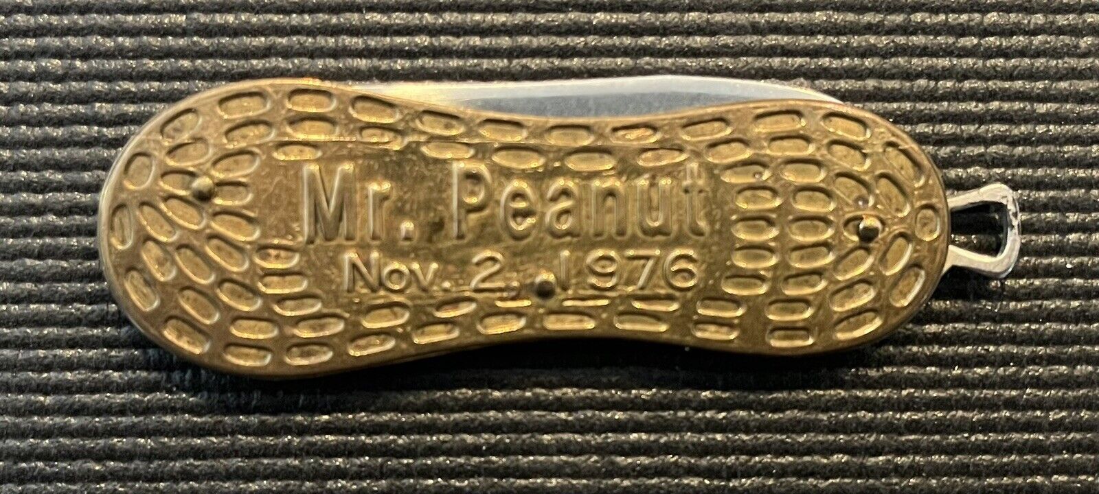 Vintage Carter Mr Peanut 1976 Presidential Campaign Pocket Knife. Brass