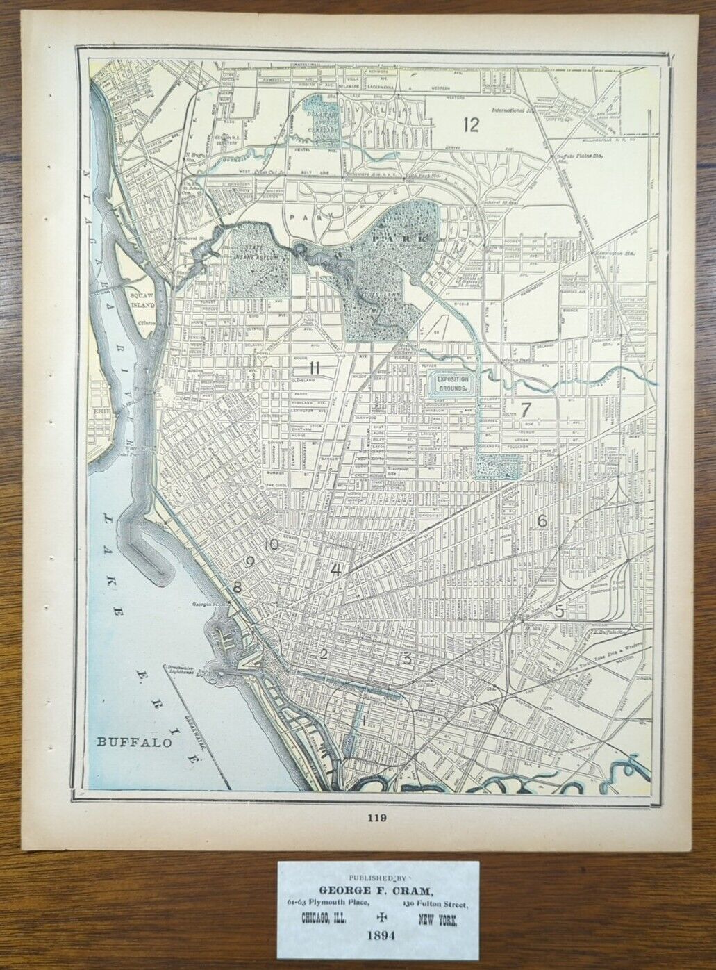 Vintage 1894 BUFFALO NEW YORK Map 11\