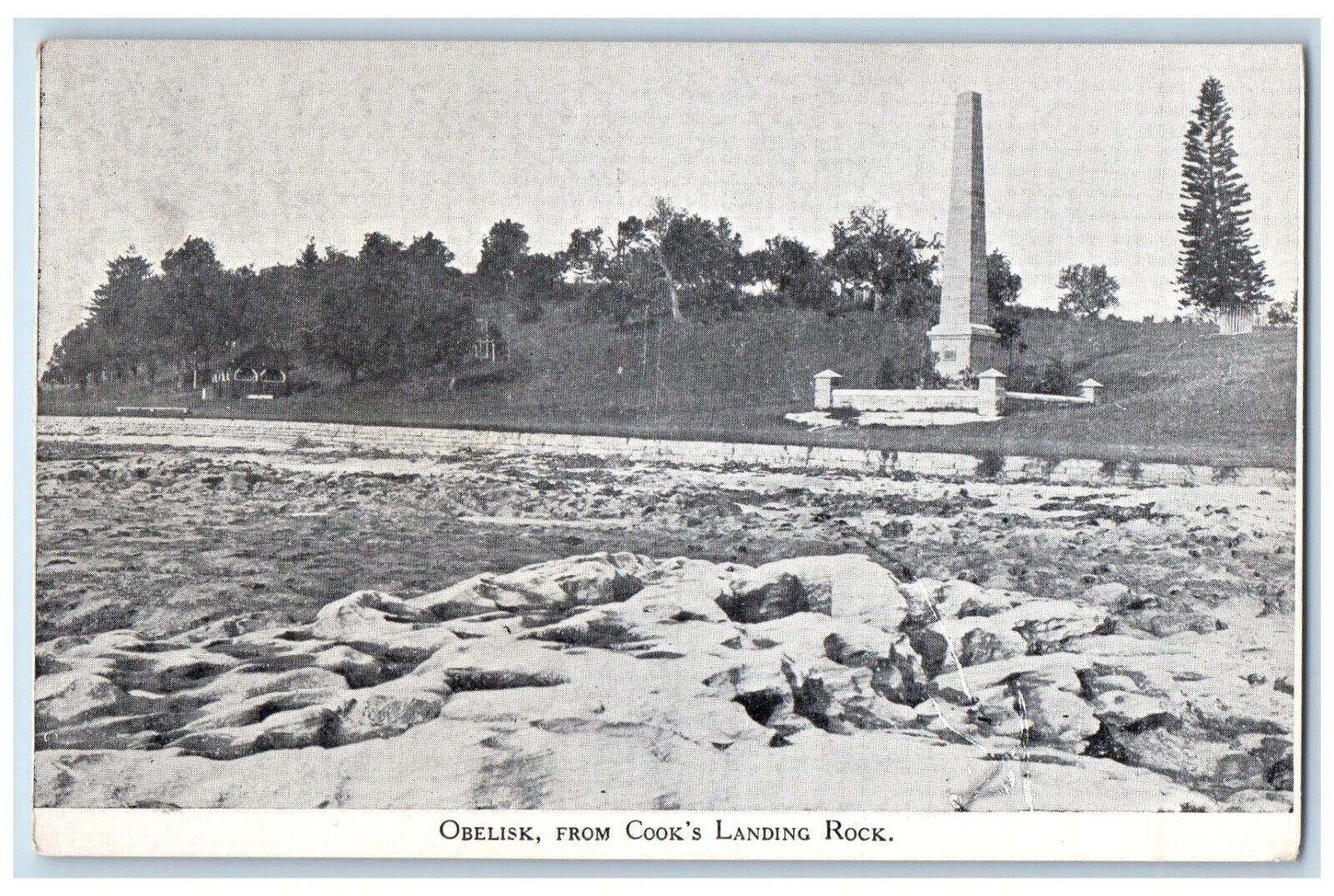 c1910 Obelisk from Cook\'s Landing Rock New South Wales Australia Postcard