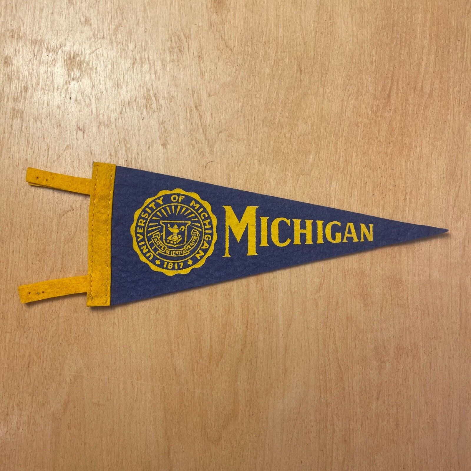 Vintage 1950s University of Michigan 5x9 Felt Pennant Flag