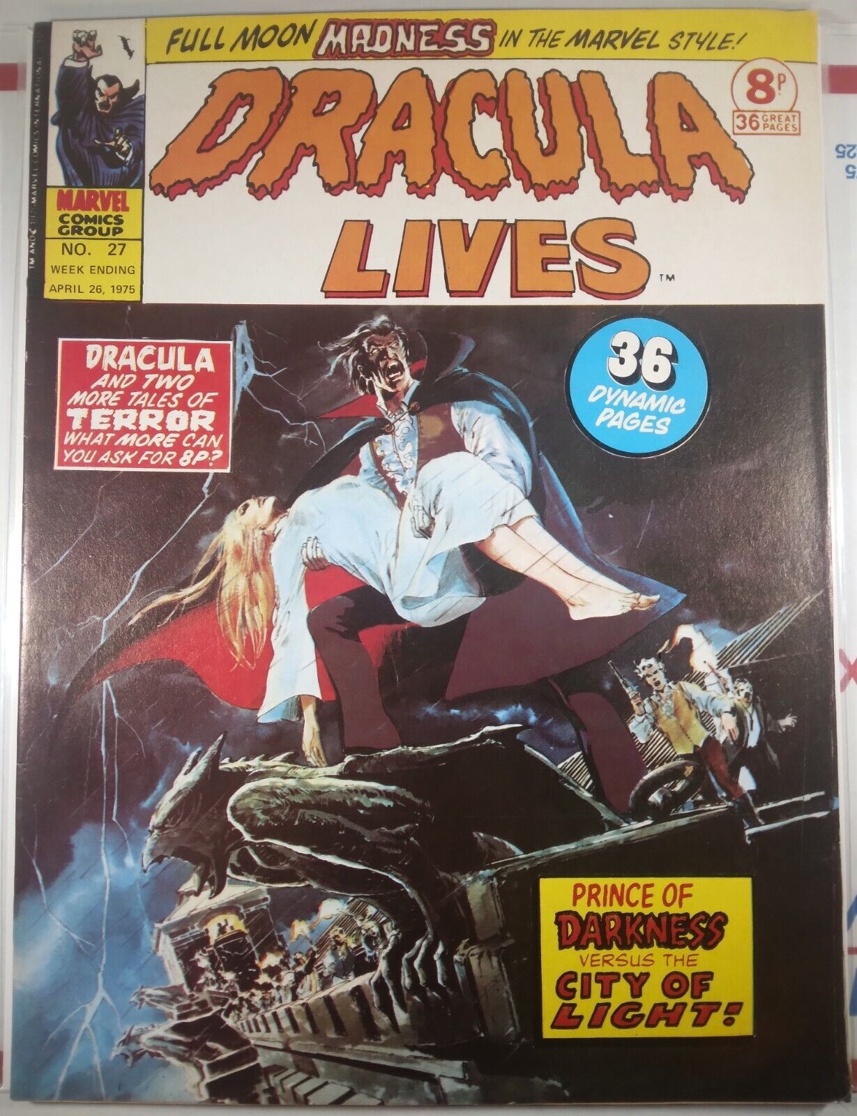 🩸 DRACULA LIVES #27 NEAL ADAMS MARVEL COMICS UK 1975 WEREWOLF BY NIGHT Tomb Of