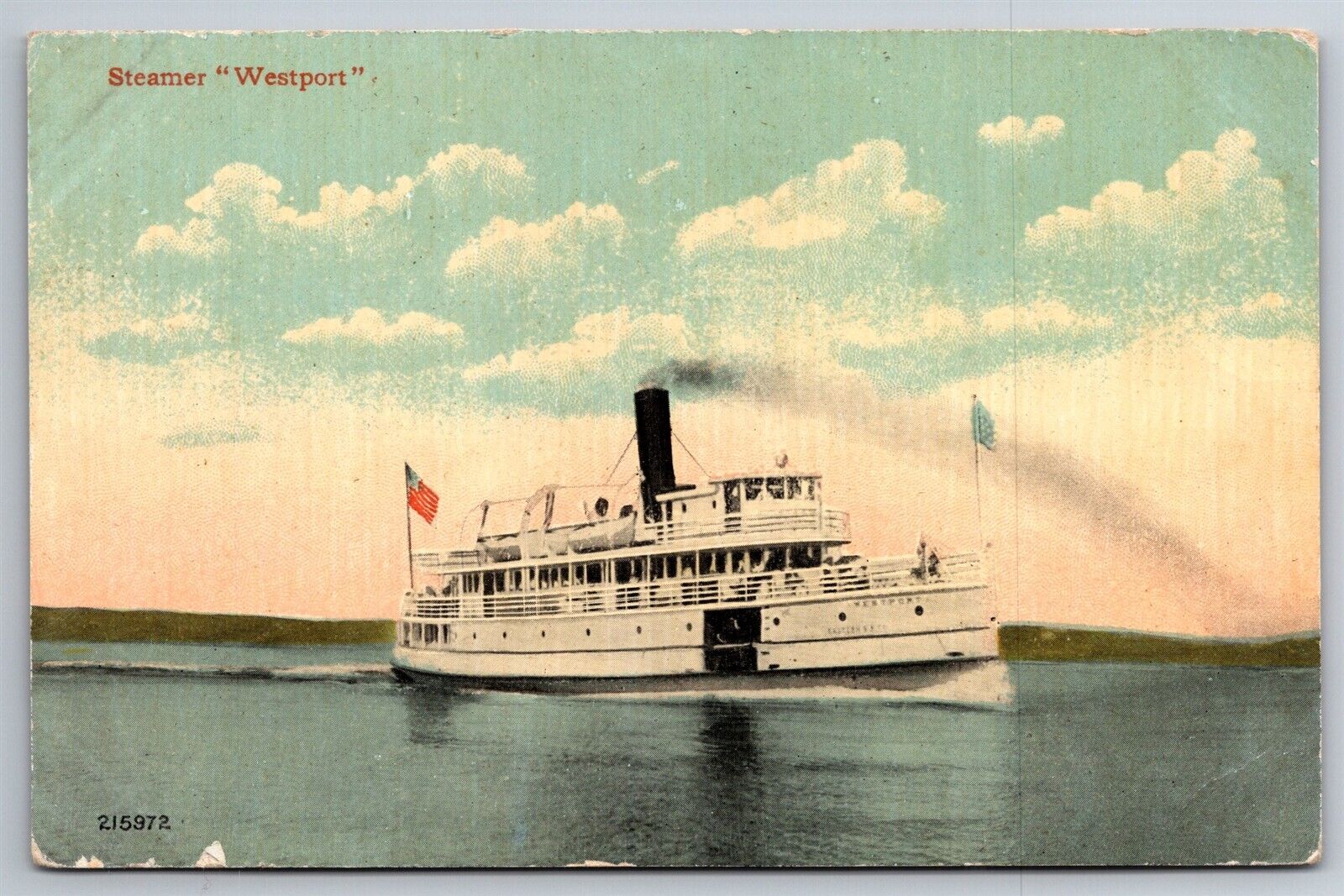 Steamer Westport Boothbay ME Area C1910\'s Postcard T1