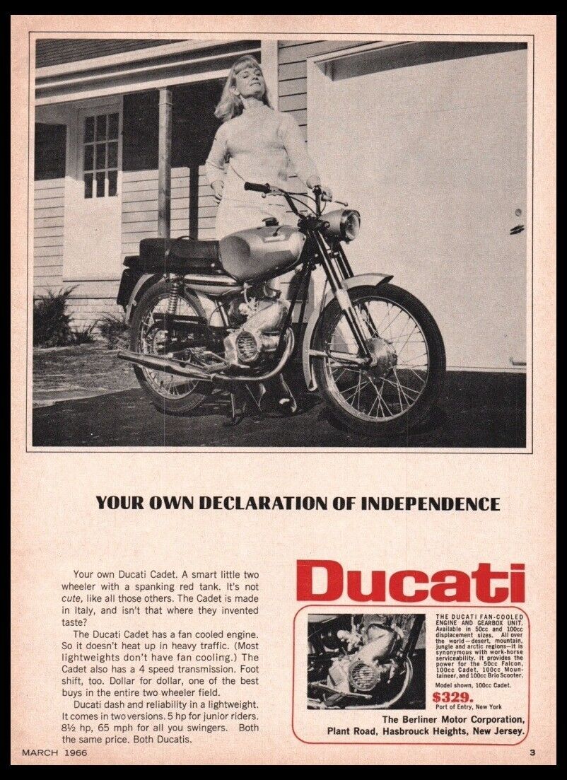 1966 Ducati Cadet Motorcycle print ad /mini poster/photo-Original Vintage 1960s