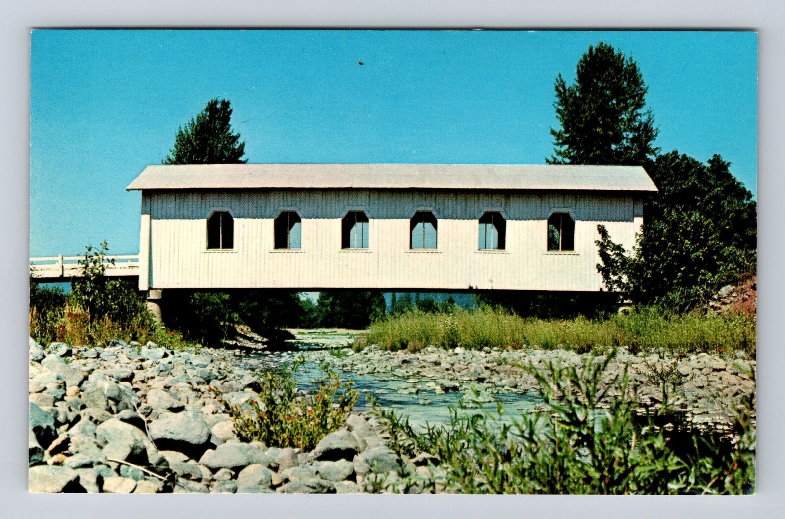 Covered Bridge In Southern Oregon, Scenic View, Vintage Souvenir Postcard