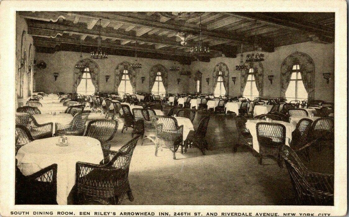 1918. INTERIOR, BEN RILEY'S ARROWHEAD INN. NY CITY POSTCARD 1a9