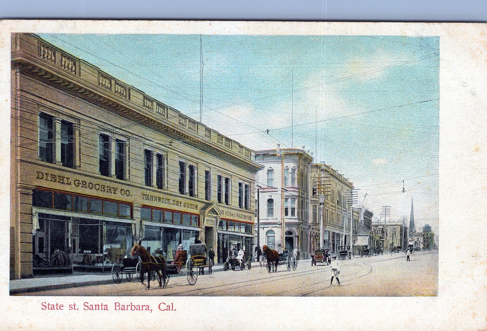 SANTA BARBARA CA - State Street Postcard - udb (pre 1908)