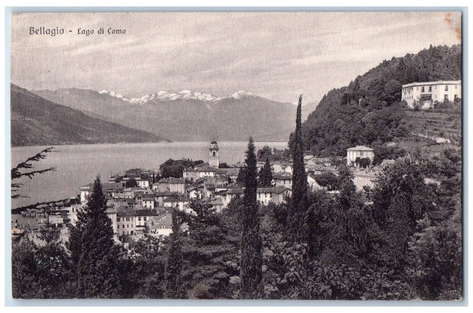 c1910 View of Lake Como Bellagio Lombardy Italy Antique Posted Postcard