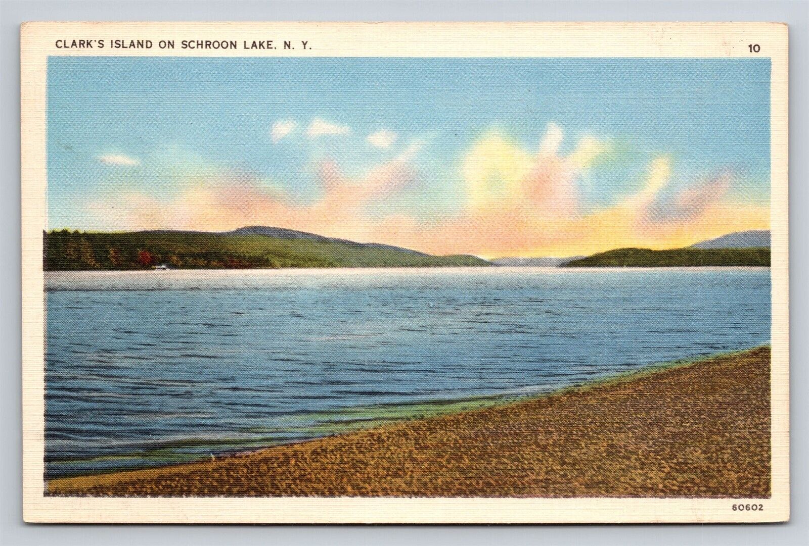 Clark\'s Island on Schroon Lake NY New York Vintage Postcard 