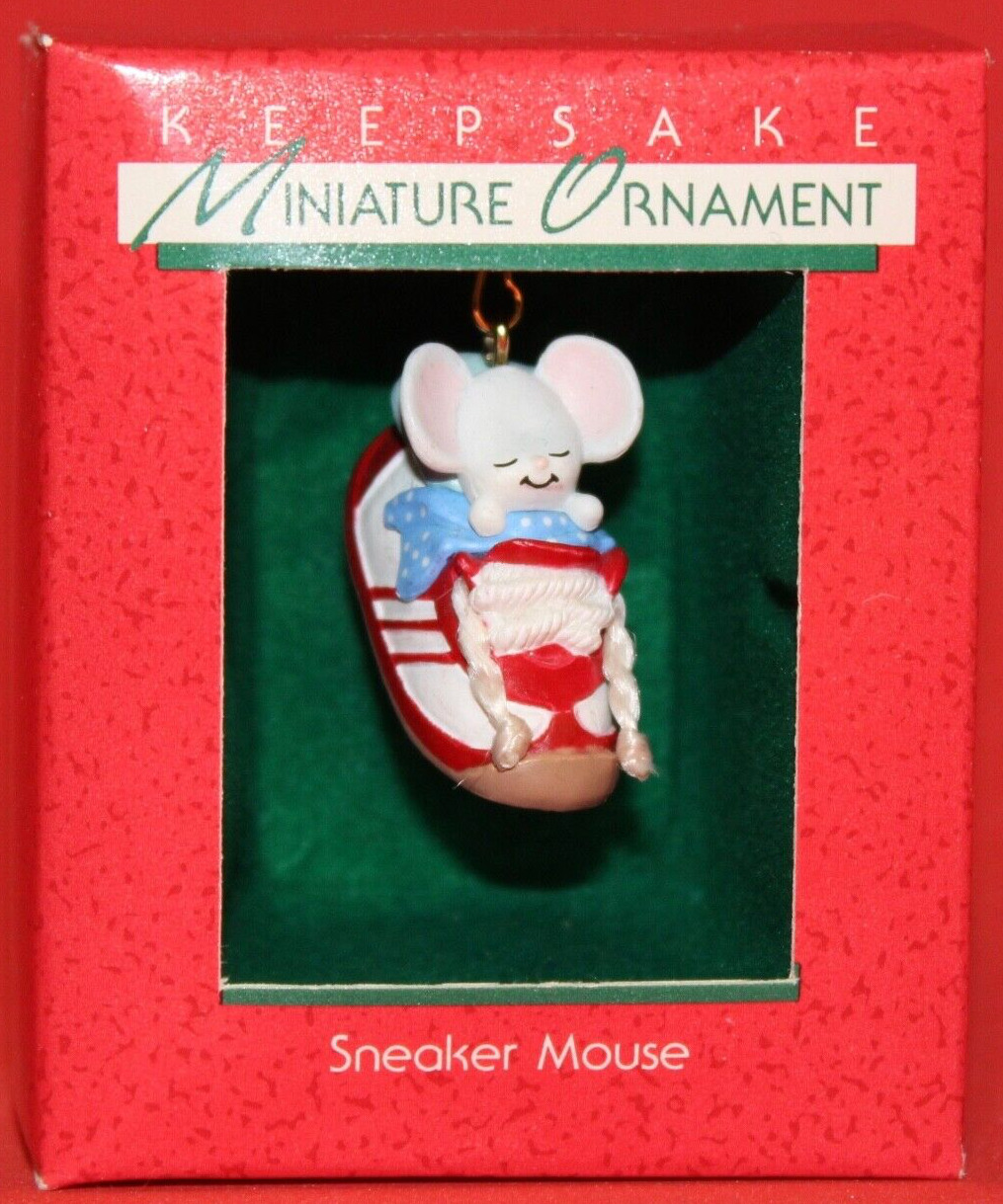 Hallmark 1988 Sneaker Mouse Keepsake Miniature Ornament NIB Mouse