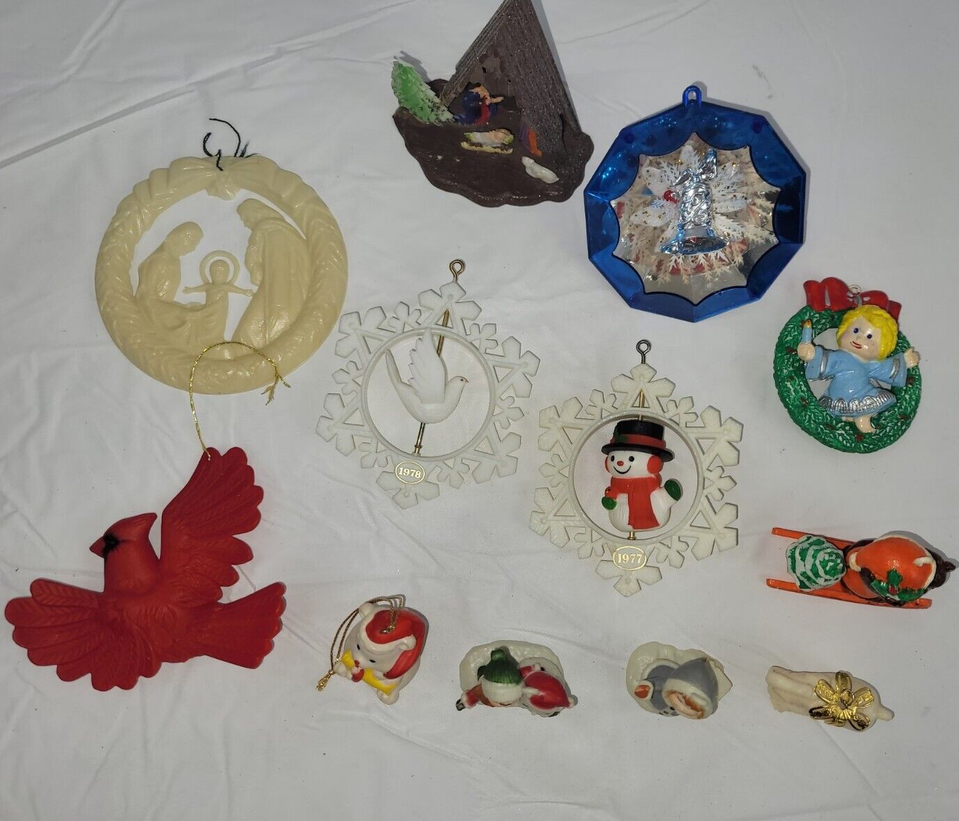 Vintage Mixed Lot of Plastic Christmas Ornaments